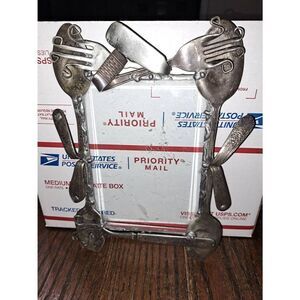 Older Silver Plated Silverware Beveled Glass Picture Frame 4"x6"